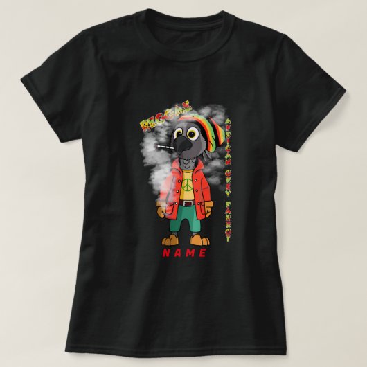 Afrikanischer Papagei Reggae T-Shirt (Design vorne)