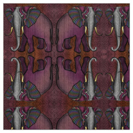 Afrikanischer Patchwork-Elefant (Pflaume, Orange,  Stoff