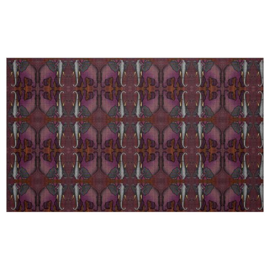 Afrikanischer Patchwork-Elefant (Pflaume, Orange,  Stoff (Fat Quarter (45,7 x 55,9 cm))