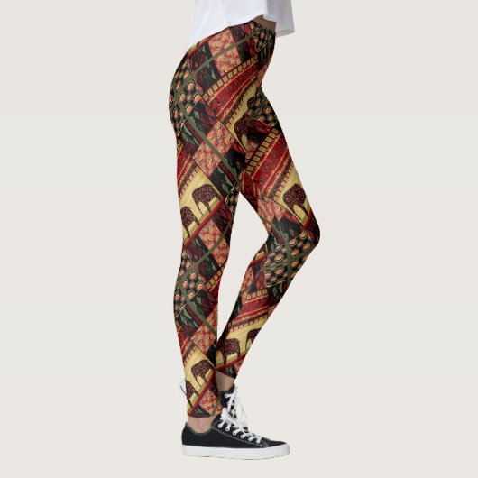 Afrikanischer Patchwork-Ziereleph Leggings (Rechts)