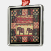 Afrikanischer Patchwork-Ziereleph Ornament Aus Metall (Links)