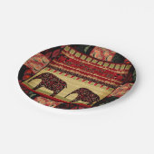 Afrikanischer Patchwork-Ziereleph Pappteller (Schrägansicht)