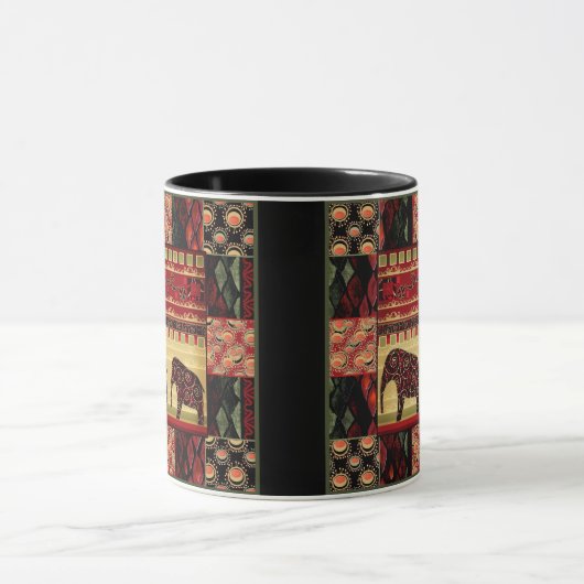 Afrikanischer Patchwork-Ziereleph Tasse (Zentrum)