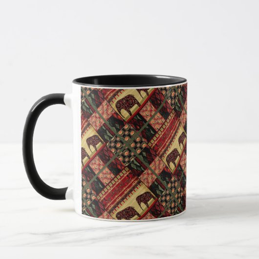 Afrikanischer Patchwork-Ziereleph Tasse (Links)