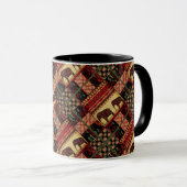 Afrikanischer Patchwork-Ziereleph Tasse (VorderseiteRechts)