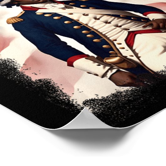 Afrikanischer Patriot Revolutionärer Kriegssoldat Poster (Ecke)