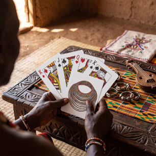 Afrikanischer Perlenkragen-Halsreif Stammes- Spielkarten