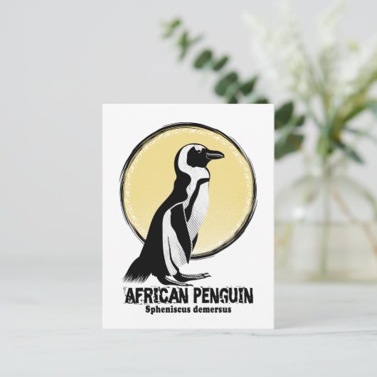 afrikanischer Pinguin Postkarte (Stehend Vorderseite)