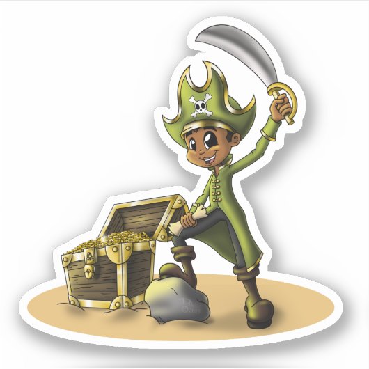 Afrikanischer Pirat Aufkleber (Vorderseite)