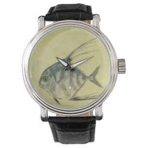 Afrikanischer Pompano-Fisch, Vintage Fadenflossen- Armbanduhr
