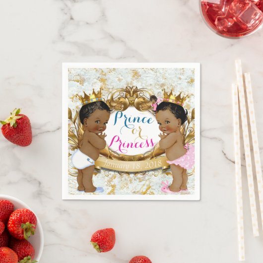 Afrikanischer Prinz oder Prinzessin Gender Reveal  Serviette (Beispiel)