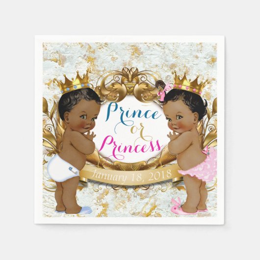 Afrikanischer Prinz oder Prinzessin Gender Reveal  Serviette (Vorderseite)