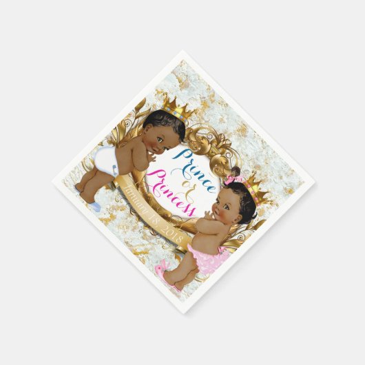 Afrikanischer Prinz oder Prinzessin Gender Reveal Serviette (Ecke)