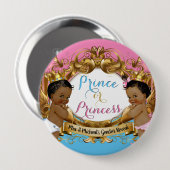 Afrikanischer Prinz oder Prinzessin Royal Gender R Button (Vorne & Hinten)
