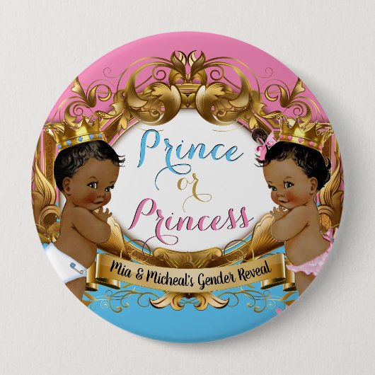 Afrikanischer Prinz oder Prinzessin Royal Gender R Button (Vorderseite)
