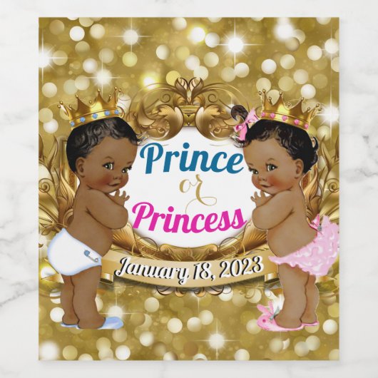 Afrikanischer Prinz oder Prinzessin Royal Gender R Weinetikett (Einzelnes Label)
