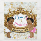 Afrikanischer Prinz/Prinzessin Gender Reveal Weine Weinetikett (Einzelnes Label)