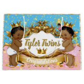 Afrikanischer Prinz/Prinzessin - Glitzern Große Geschenktüte (Vorderseite)