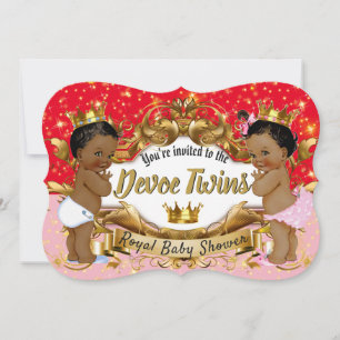 Afrikanischer Prinz Prinzessin Pink & Rot Gold Gla Einladung