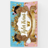 Afrikanischer Prinz/Prinzessin Rosa/Blau & Gold Gl Banner (Vertikal)