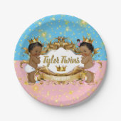 Afrikanischer Prinz/Prinzessin Rosa/Blau & Gold Gl Pappteller (Vorderseite)