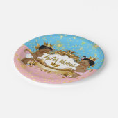 Afrikanischer Prinz/Prinzessin Rosa/Blau & Gold Gl Pappteller (Schrägansicht)