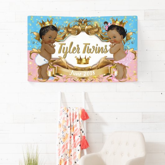 Afrikanischer Prinz/Prinzessin Rosa/Blau/Gold-Spar Banner (Insitu)