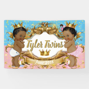 Afrikanischer Prinz/Prinzessin Rosa/Blau/Gold-Spar Banner