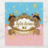 Afrikanischer Prinz/Prinzessin, rosa/blaue Sparkle Weinetikett (Einzelnes Label)