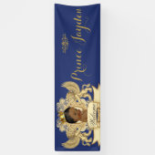 Afrikanischer Prinz Royal Blue|Gold Elegant Banner (Vertikal)