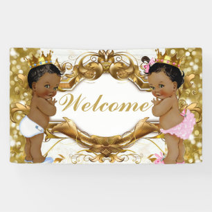 Afrikanischer Prinz u. Prinzessin Gold Welcome Banner