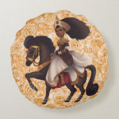 Afrikanischer Reittier Rundes Kissen (Rückseite)