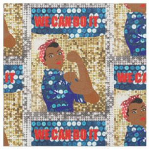 afrikanischer Rosie the Riveter Stoff