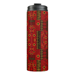 Afrikanischer roter Sonnenstrahl-Patchwork-Wärmebe Thermosbecher