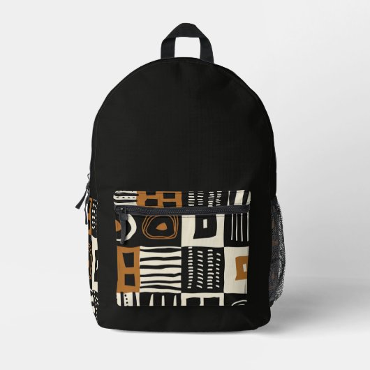 Afrikanischer Rucksack mit Ethnic Mud Cloud (Vorderseite)