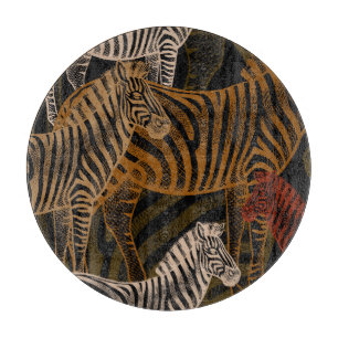 Afrikanischer Safari: Zebrastreifen Vintage-Design Schneidebrett