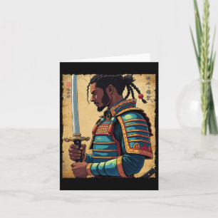 Afrikanischer Samurai Vintage Afroamerikanischer B Karte