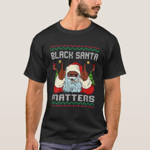 Afrikanischer Santa Black Christmas Pajama Fami T-Shirt