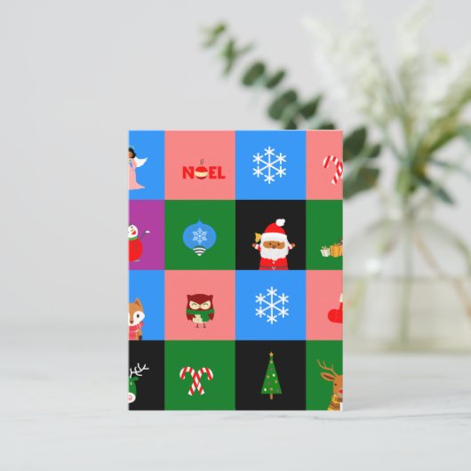 afrikanischer Santa-Claus Feiertagspostkarte (Stehend Vorderseite)