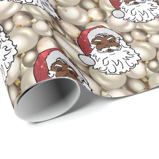 afrikanischer Santa-Claus Geschenkpapier (Rolleneckpunkt)