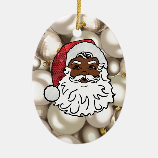 afrikanischer Santa-Claus Keramikornament (Vorne)