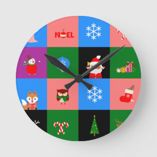 afrikanischer Santa-Claus Runde Wanduhr