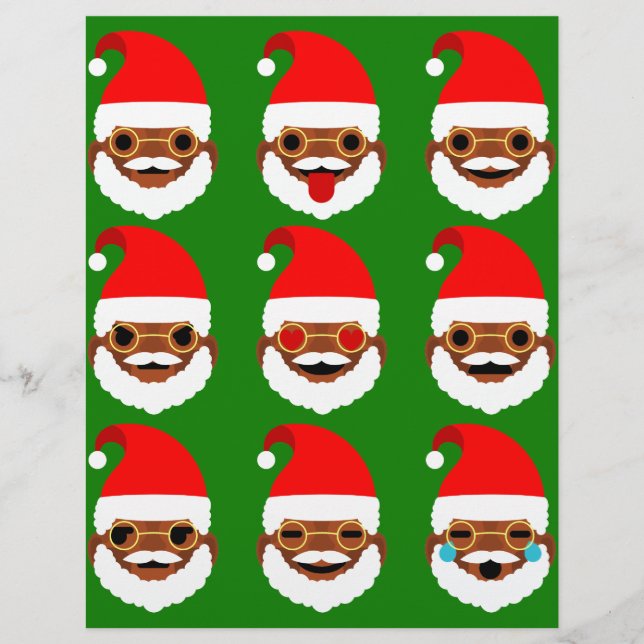 Afrikanischer Santa Emoji Emoticons (Vorderseite)