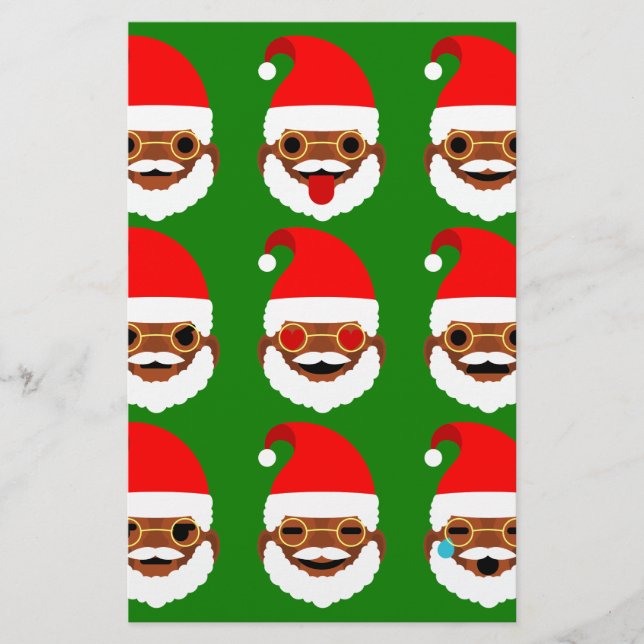 Afrikanischer Santa Emoji Emoticons (Vorderseite)