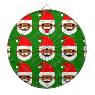 Afrikanischer Santa Emoji Emoticons Dartscheibe