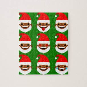 Afrikanischer Santa Emoji Emoticons Puzzle