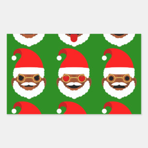 Afrikanischer Santa Emoji Emoticons Rechteckiger Aufkleber