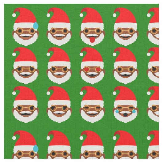 afrikanischer Santa-Emoji-Emoticons Stoff (Nahaufnahme)