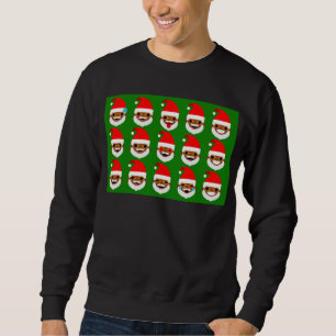Afrikanischer Santa Emoji Emoticons Sweatshirt