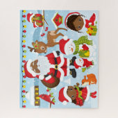 Afrikanischer Santa mit kleinen Mädchen Puzzle (Vertikal)
